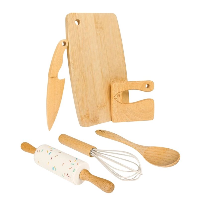 Kitchen Kids Baking Set - Drewniany zestaw noży i akcesoriów do