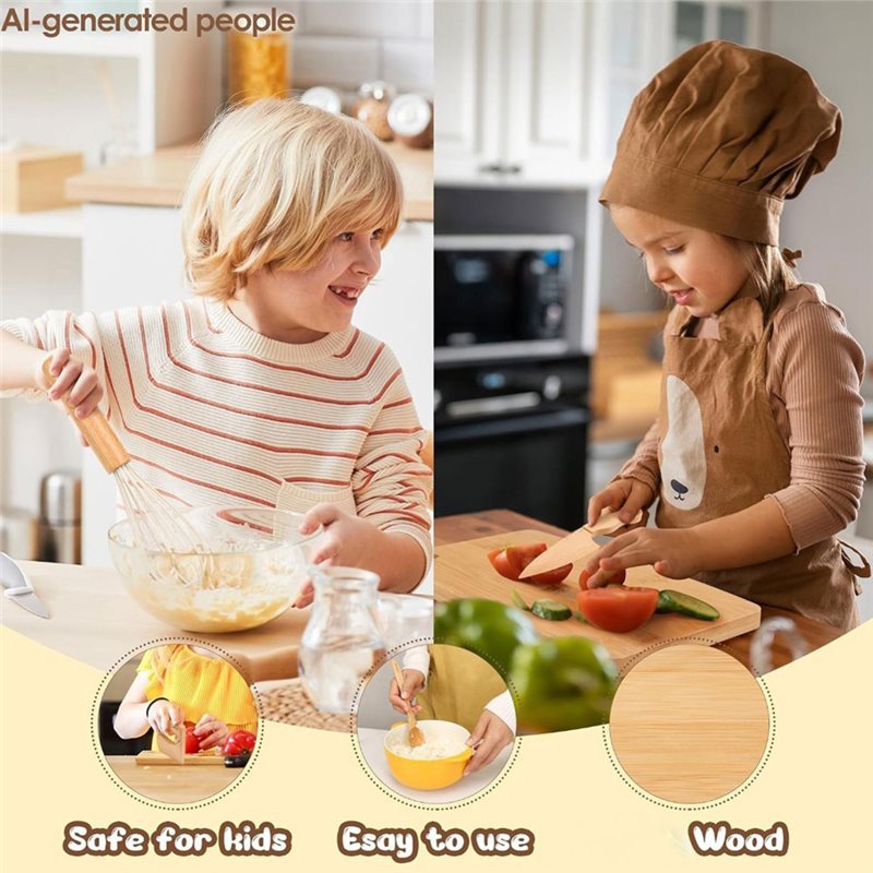 Drewniany zestaw noży i akceso – Kitchen Kids Baking Set recenzja i cena